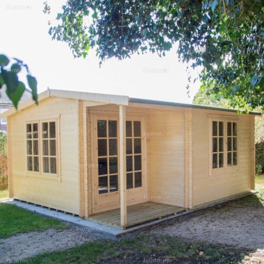 3.9-5.7m wide Apex 34-70mm Log Cabin 236