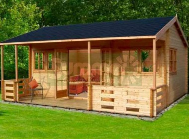 5.9m wide Apex 45-70mm Log Cabin 244